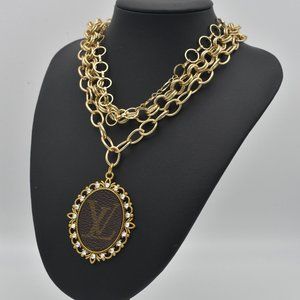 Sandra Ling Necklace Multi-way 3 strand gold tone chains